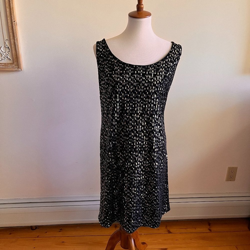 Calvin Klein Black Sequin Party Dress - Size 12